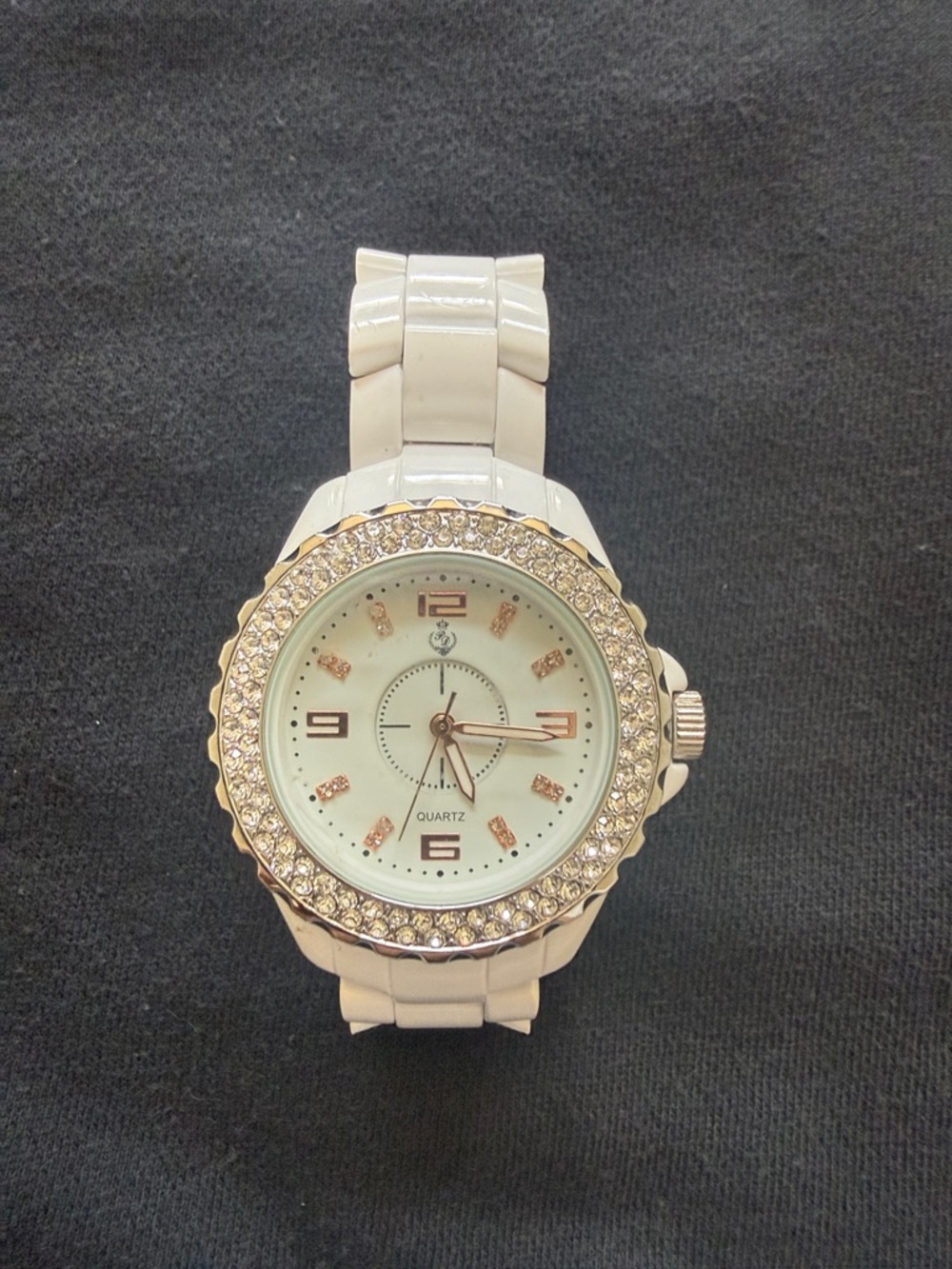 Women's White Crystal Accent Quartz Watch